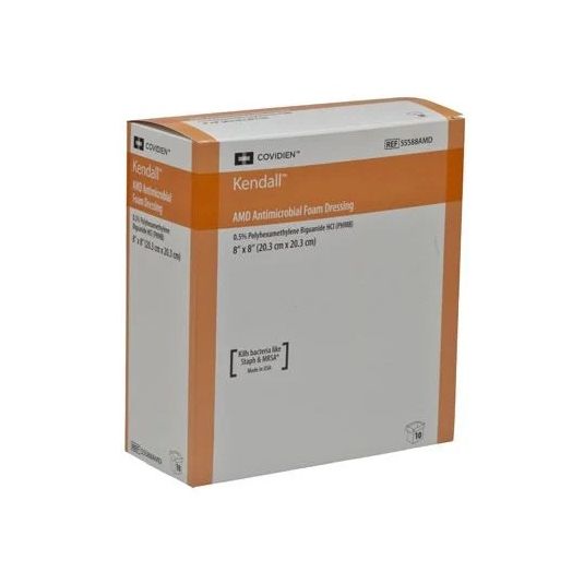 Covidien Kendall AMD Antimicrobial Foam Dressing, 4 x 4 Inch Square