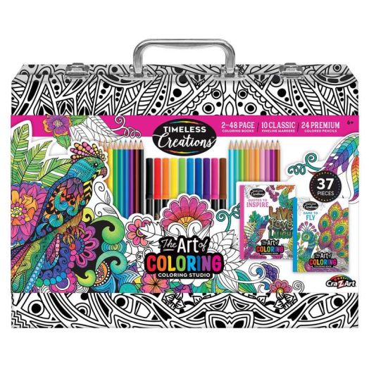 Cra-Z-Art Timeless Creations the Art of Coloring, Coloring Studio with Case, Ages 6 and Up