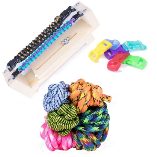 West Coast Paracord Jig Bracelet Maker with 550 Paracord and Buckles - Weave Parachute Cords into Fun DIY Wristbands