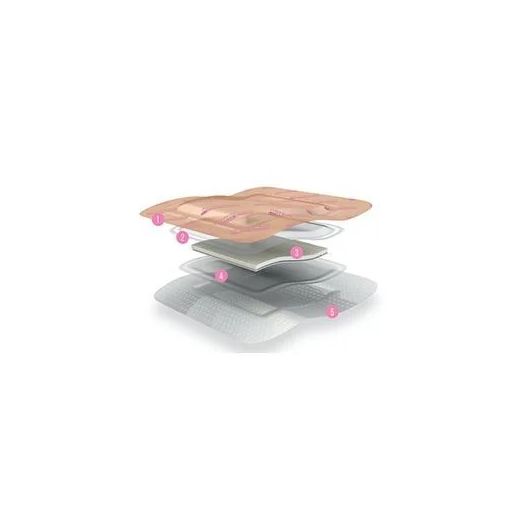 Crawford Healthcare KerraFoam Gentle Border Silicone Foam Dressing, 3 x 3 Inch