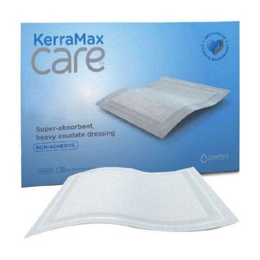 Crawford Healthcare Kerramax Care Gentle Border Super-Absorbent Dressing, 8 x 8 Inch