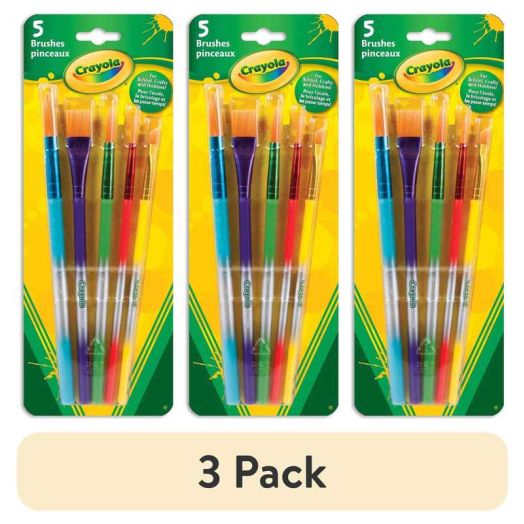 (3 pack) Crayola Paintbrush Set, 5 Paint Brush Styles, School Supplies, Kindergarten Supplies, Kids Paint Supplies