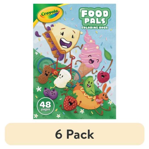 (6 pack) Crayola Food Pals, 48 page Coloring Book, Gift for Kids