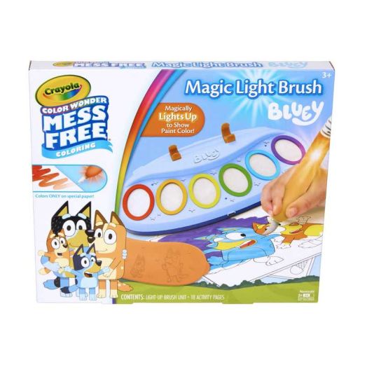 Crayola Color Wonder Bluey Magic Light Brush, Mess Free Kids Painting Set, Toddler Activities, Educational Toys, Easer Gifts for Ages 3 & Up
