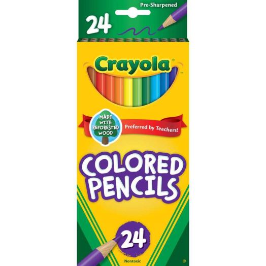 Crayola Colored Pencils, Assorted Colors, Pre-Sharpened, Adult Coloring, 24 Count