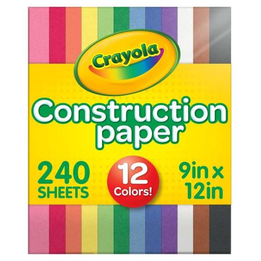 Crayola Construction Paper, 240 Pages, Easter Craft Supplies, 10 Colors, Craft Paper, Easter Basket Essentials for Kids and Classrooms, Ages 3+