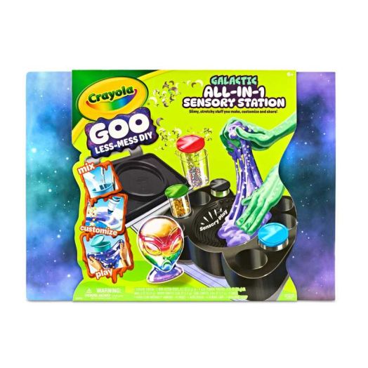 Crayola Goo All-in-1 Sensory Station, Galactic Slime Making Kit for Kids, Less Mess DIY Arts & Crafts Set, Easter Toys & Gifts for Kids, Ages 6+