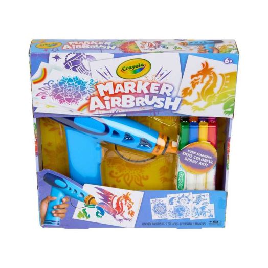 Crayola Marker Airbrush Spray Art Kit, Easter Basket Stuffers, DIY Art Set, Easter Toys and Crafts for Kids, 6+