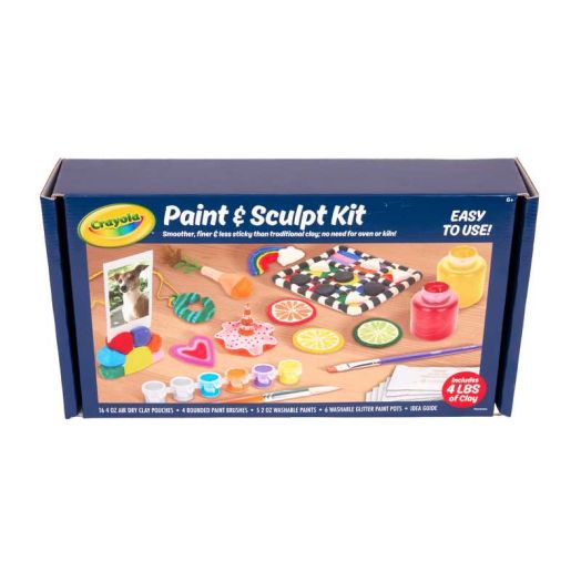 Crayola Paint and Sculpt, 32ct, Air Dry Clay and Washable Kids Paint, Arts and Crafts Kit, DIY Clay Activity Set, Gifts, Ages 5+