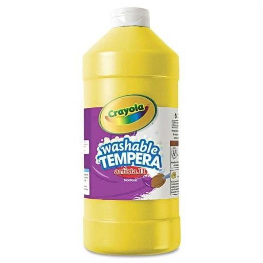 Crayola Yellow Washable Tempera Paint, 32 Ounce Squeeze Bottle