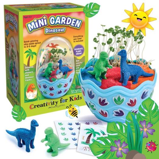Creativity for Kids Mini Garden - Dinosaur Easter Basket Filler| STEAM Egg Terrarium, Crafts for Kids (Ages 6+)