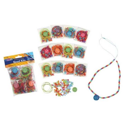 Creativity Street 100 Days of School Bead Kits, Assorted Sizes, 12 Kits