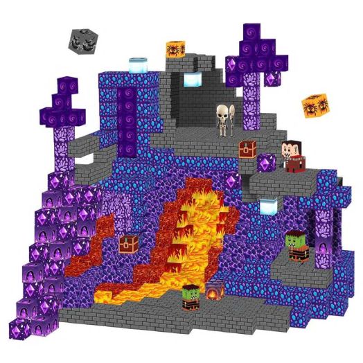 Crtynell 100PCS Magnetic Blocks - Build Lava Cave World Set for Boys & Girls Age 3-5 6-8, Sensory Toys for Toddlers Birthday Christma Gifts for 3+ Years Old Girls Boys