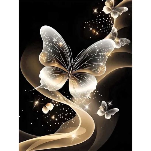 CSZPPQAF 5D Diamond Art for Adults Beginners-Transparent Butterfly,Full Round Drill Diamond Painting Kits, Relaxing Craft & Wall Decor