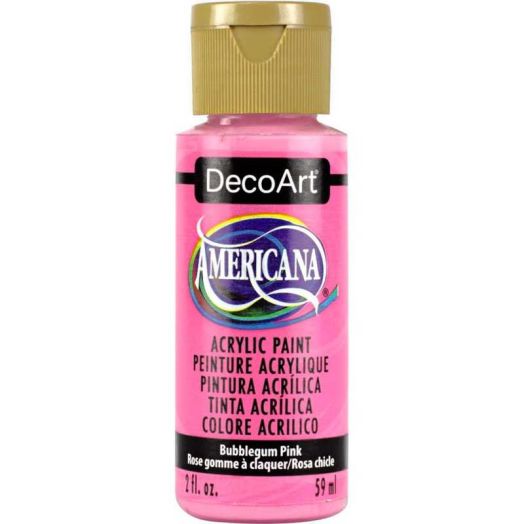 DecoArt Americana Acrylic Paint 2oz-Bubblegum Pink - Opaque