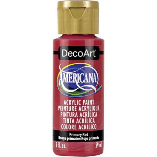DecoArt Americana Acrylic Paint 2oz-Primary Red - Semi-Opaque