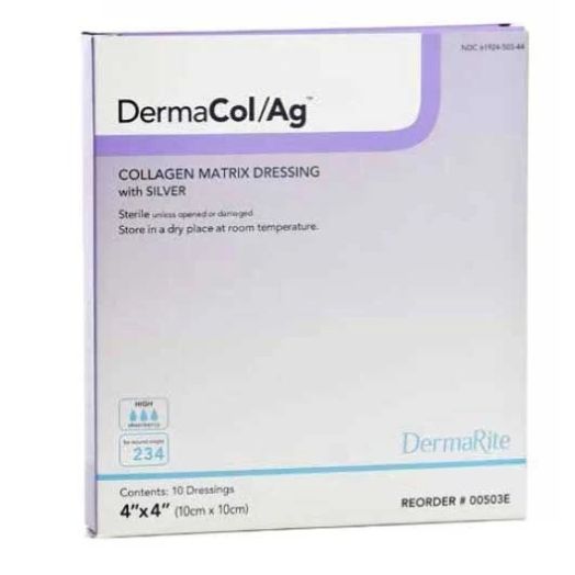 Dermarite Industries DermaCol Ag Silver Collagen Matrix Dressing, 2 x 2 Inches