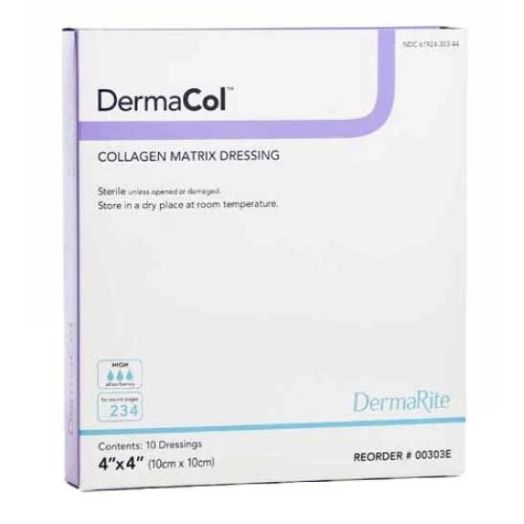 Dermarite Industries DermaCol Collagen Matrix Dressing, 4 x 4 Inches