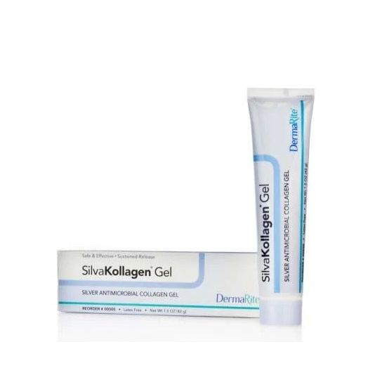 Dermarite Industries SilvaKollagen Silver Collagen Antimicrobial Wound Gel, 1.5 oz Tube