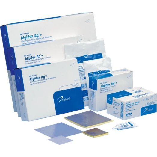DeRoyal Algidex Ag Silver Alginate Wound Dressing with Foam Back, 4 x 4 Inch Box of 5