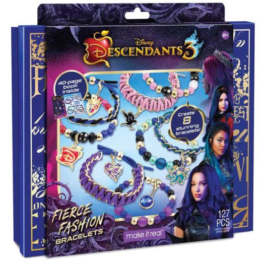 Disney Descendants 3: Fierce Fashion DIY Bracelets Kit - Create 8 Stunning Disney Charm Bracelets, 127 Pieces, Tweens & Girls, Arts & Crafts, Kids Ages 8+