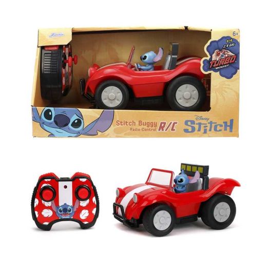 Jada Disney Stitch Buggy 1:24 Scale RC Car, Radio Control with Turbo Boost, Includes Non-Removable Stitch Figure