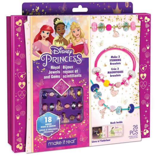 Disney Princess: Royal DIY Jewels & Gems- Create 3 Stunning Bracelets, 26 Pieces, Tweens & Girls 8+ years
