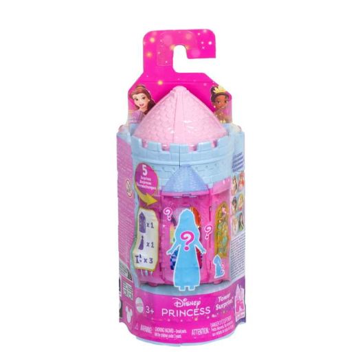 Disney Princess Tower Surprise Small Dolls & Stacking Playsets with 5 Surprises (Styles May Vary)