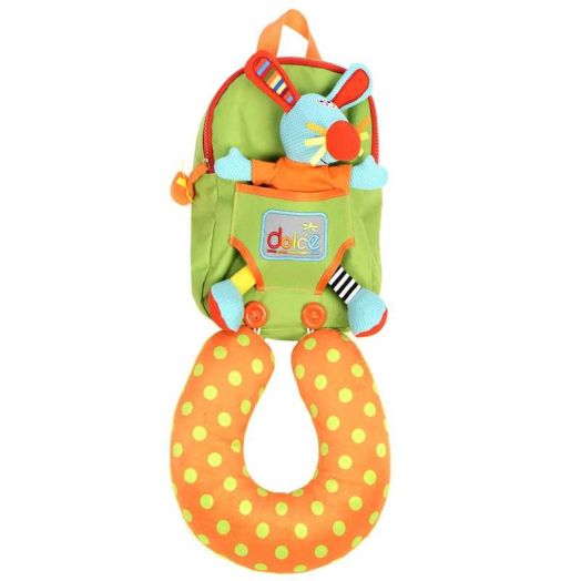 Dolce Rabbit Backpack with Neck Support Interactive Stuffed Animal Plush Toy