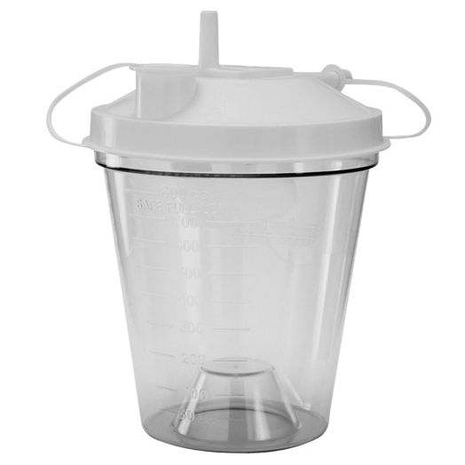 Drive Medical 800cc Disposable Suction Canister with Float Valve Shut-Off Lid
