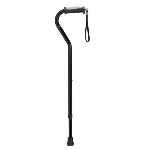 Drive Medical Adjustable Height Offset Handle Cane with Gel Grip, Plaid