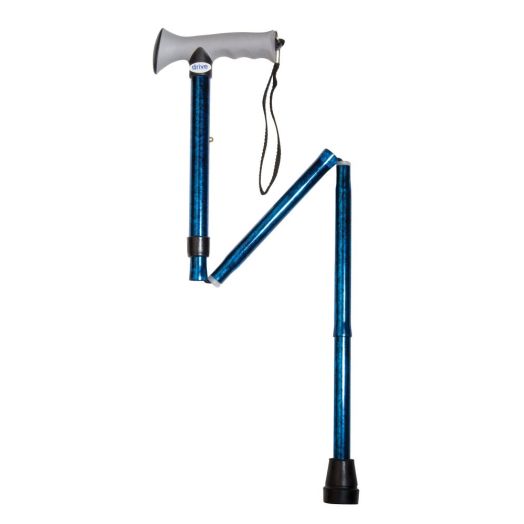 Drive Medical Folding Cane with Comfortable Gel Hand Grip, Red Crackle