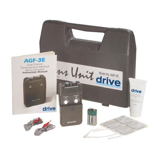 Drive Medical Portable Economy Dual Channel TENS Unit with Electrodes and Carry Case