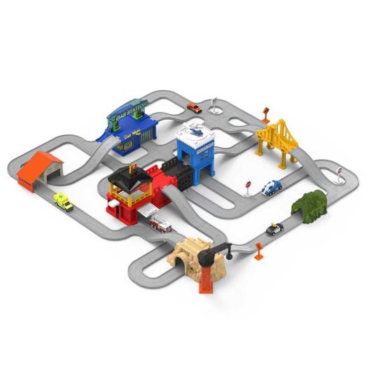 Driven by Battat 129-Piece City Playset with Toy Vehicles and Buildings for Kids 3+ Years Old