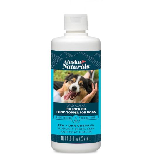 Alaska Naturals – Wild Alaska Pollock Oil for Dogs – EPA and DHA Omega-3 - Supplement for Healthy Skin, Shiny Coat – Wild-Caught – Made in The USA – 8 oz. 