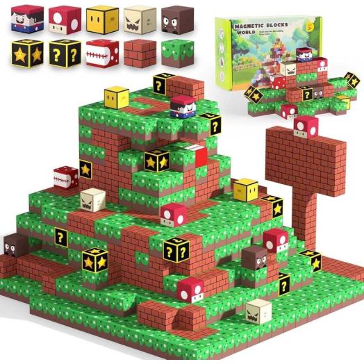 Dufvrpe Toddler Building Blocks Cube Sensory Toys for Creativity Building Blocks Building Cube Set for Kids 3+ Girls Boys, 48Pcs
