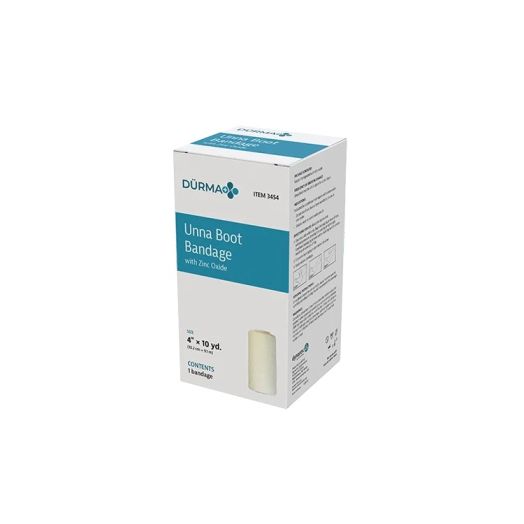Dynarex Flexible Unna Boot Bandage, 4 Inch x 10 Yard Zinc Oxide Paste
