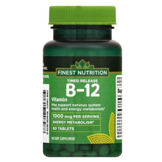 Finest Nutrition B-12 Vitamin 1000 mcg Dietary Supplement Tablets Time Released