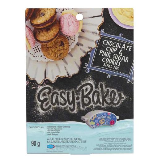 Easy-Bake Ultimate Oven Toy, Refill Mix, Chocolate Chip and Pink Sugar Cookies, Play Food, Aged 8 up