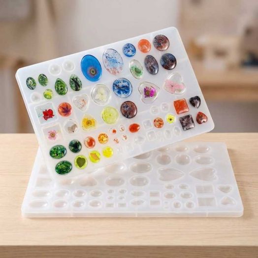 Silicone Resin Jewelry Casting Mold Set, Large 2-Pack Pendant & Earring Molds For DIY Resin Jewelry Making, Artcraft Casting For Gifts, Charms, Pendants