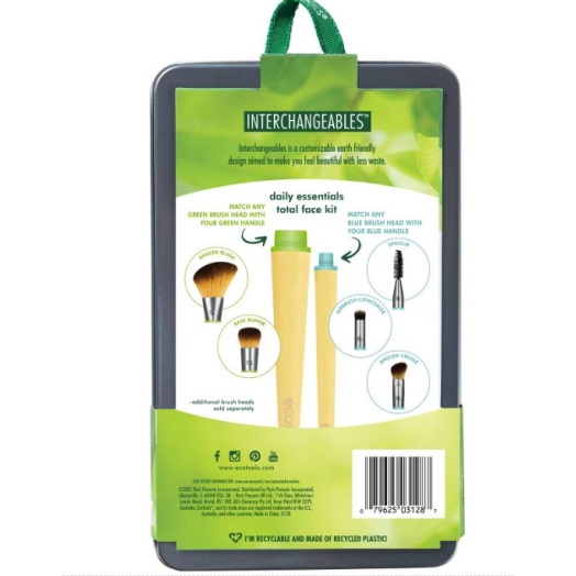 EcoTools Interchangeables Daily Essentials Total Face Makeup Brush Kit - 5pc
