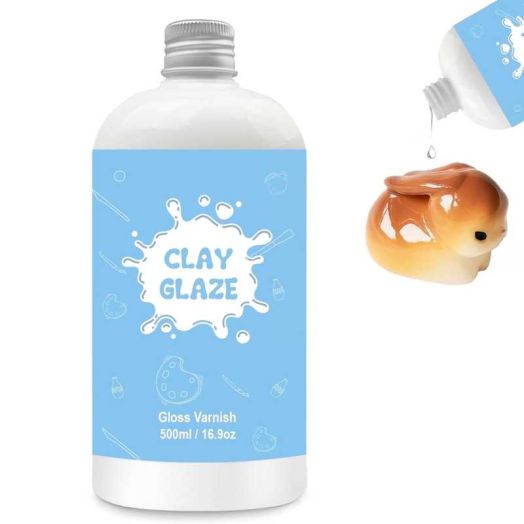 Air Dry Clay Glaze, 16.9 fl oz, Gloss Finish Clay Sealant, Waterproof & Scratch Resistant for Pottery