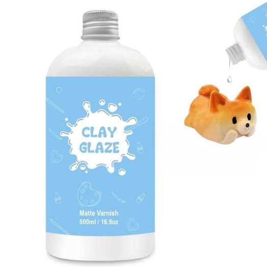 Air Dry Clay Glaze, 16.9 fl oz, Matte Finish Clay Sealant, Waterproof & Scratch Resistant for Pottery