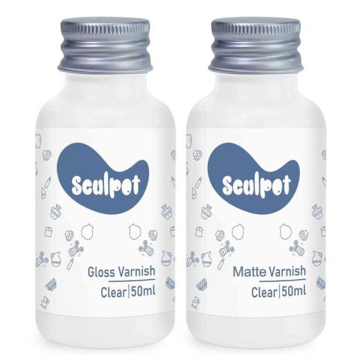 Air Dry Clay Glaze, 2 x 50ml, Gloss & Matte Finish, Air Dry Clay Varnish to Prevent Cracking, Anti-Scratch