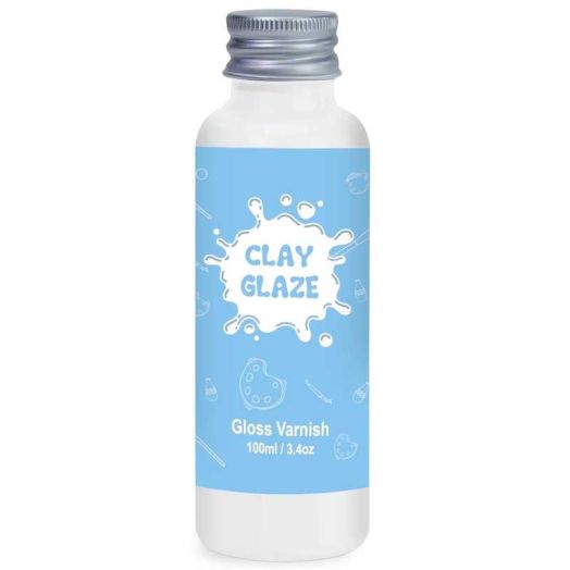Air Dry Clay Varnish, 3.4 fl oz, Gloss Finish Clay Glaze, Waterproof & Scratch Resistant for Pottery