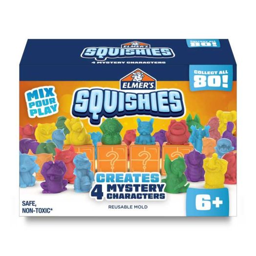 Elmer's Squishies DIY Squishy Toy Kit, 4 Count Mystery Characters