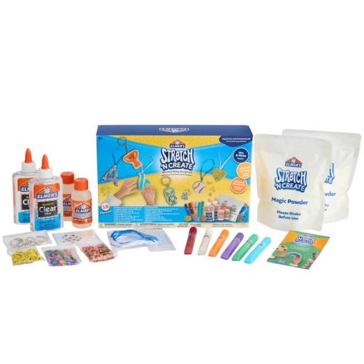 Elmer's Stretch 'N Create Dough Kit, 3 Ways to Play, Keychains and Ornaments Kit, 18 Count