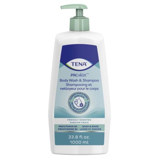 Essity TENA ProSkin Body Wash & Shampoo, Unscented 33.8 oz Pump Bottle