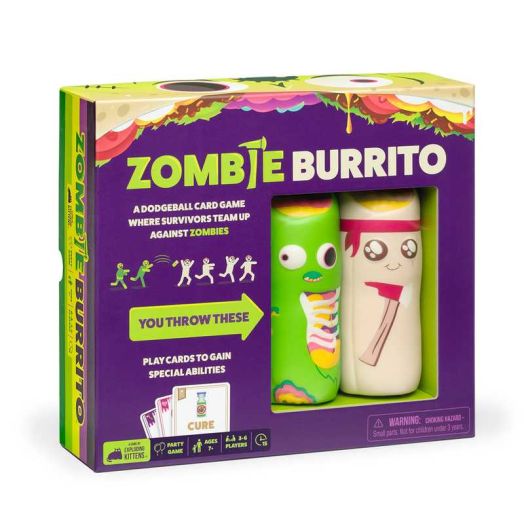 Zombie Burrito Dodgeball Card Game - Survivors Team Up Against Zombies, 2-6 Players, Ages 7+