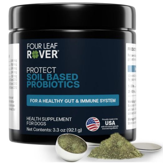 Four Leaf Rover: Protect - Soil-Based Probiotics for Dogs with Food-Based Prebiotics for Gut Health and Immune Support - Up to 90 Servings, Depending on Dog’s Weight - Vet Formulated - for All Breeds